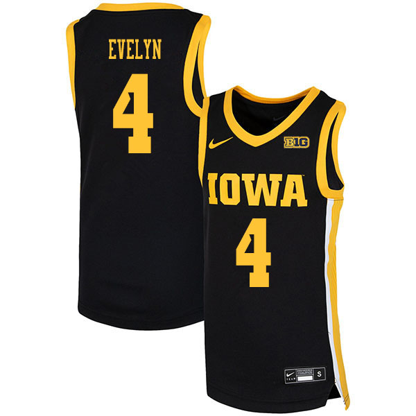 2020 Men #4 Bakari Evelyn Iowa Hawkeyes College Basketball Jerseys Sale-Black - Click Image to Close
